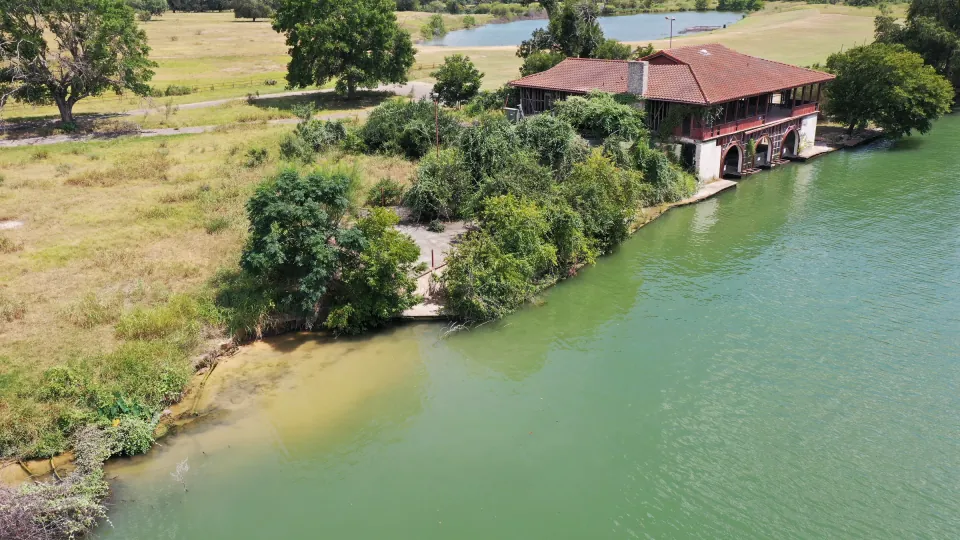 The ranch boathouse on the Guadalupe River